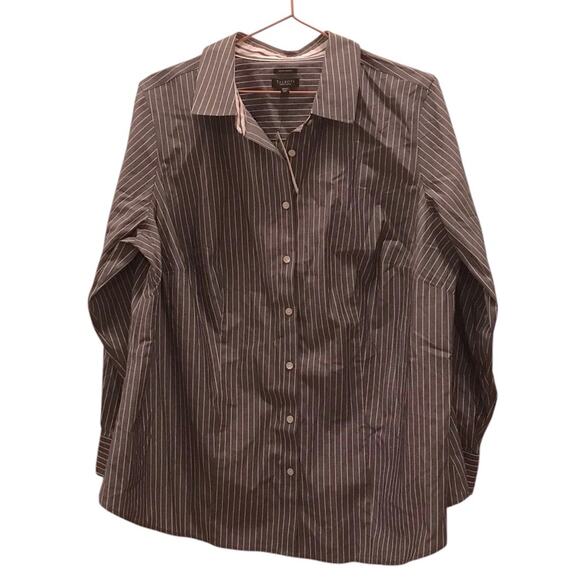 Talbots Tops - TALBOTS GRAY AND WHITE PIN STRIPE button down shirt new with tag size 18WP